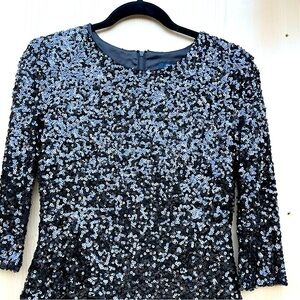 French Connection 3/4 Sleeve Sequin Top